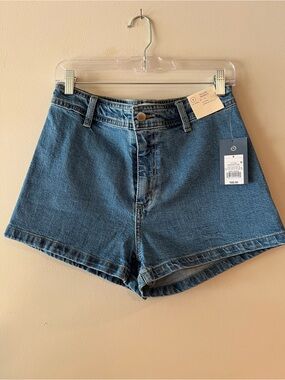 Classic High-Waist Denim Shorts - Blue